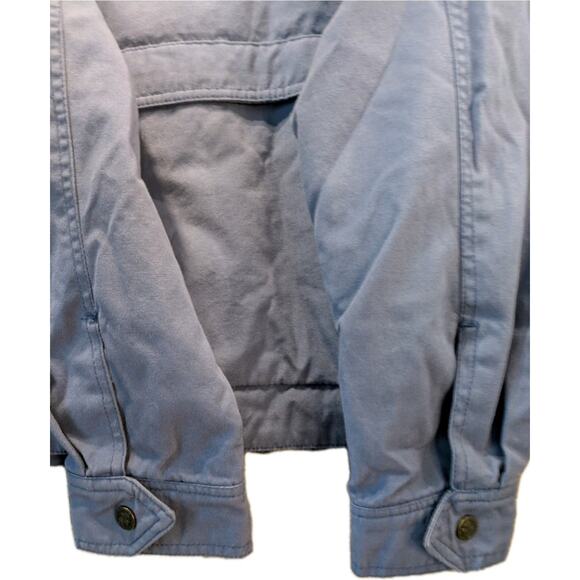 Eddie Bauer Vintage Chore Coat, Barn Jacket Leather Collar Utility Workwear - Picture 12 of 14